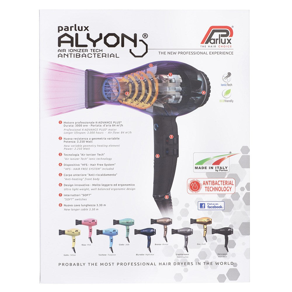 Parlux Alyon 2250W Hair Dryer Black | Barber Outlet
