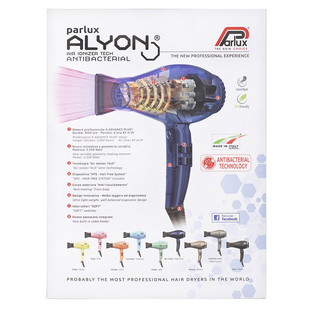 Parlux Alyon Air Ionizer Tech Hair Dryer Midnight Blue | Barber Outlet