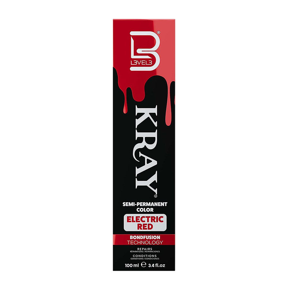 L3VEL3 Kray Semi Permanent Hair Colour Electric Red