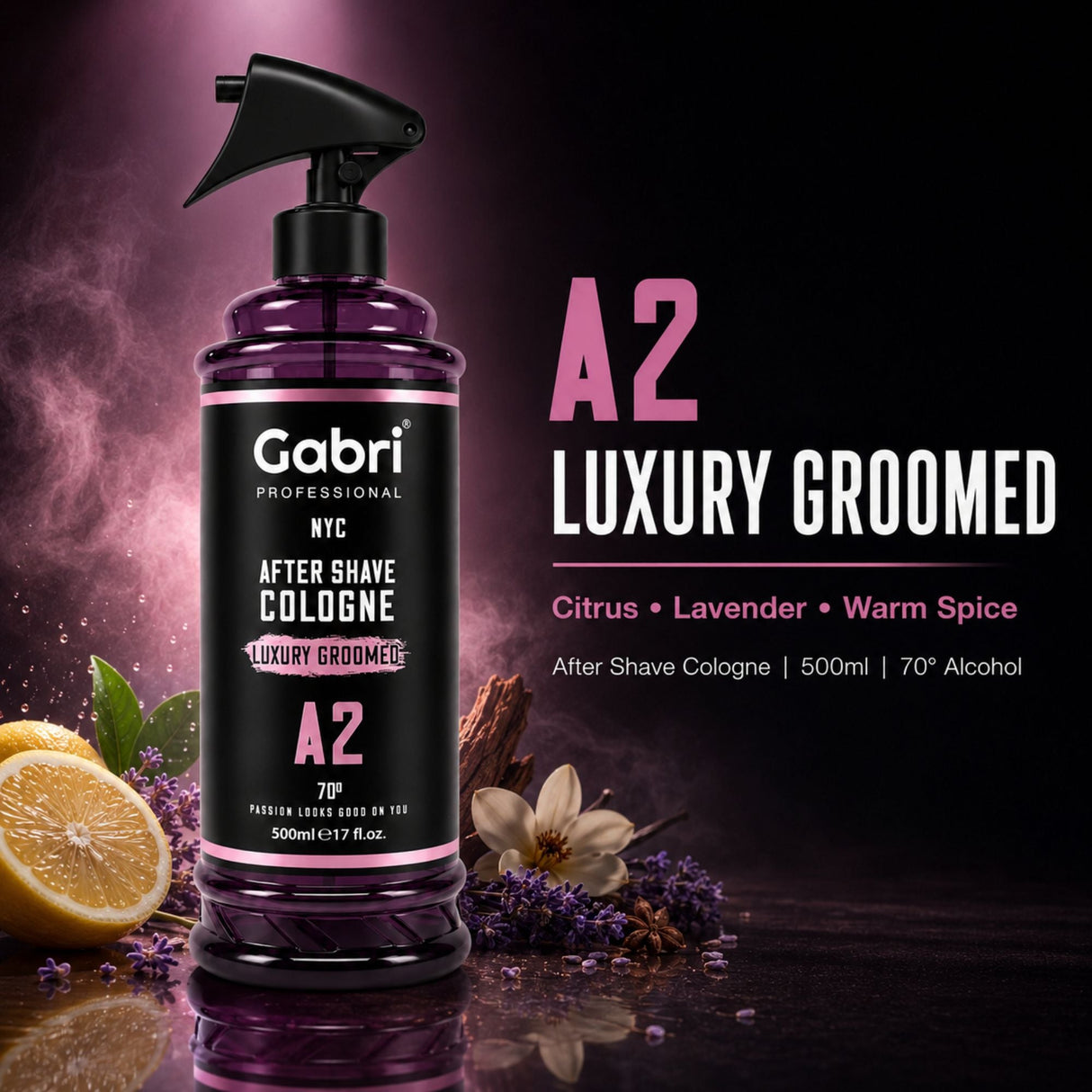 Gabri Professional - A2 After Shave Cologne Luxury Groomed 500ml