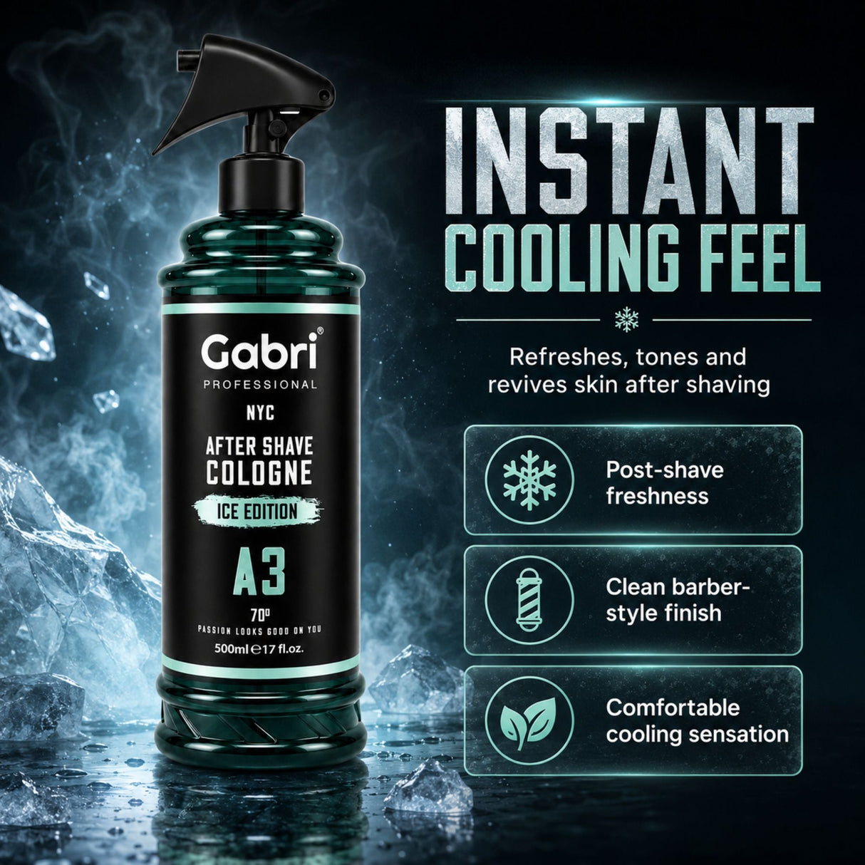 Gabri Professional - A3 After Shave Cologne Ice Edition 500ml