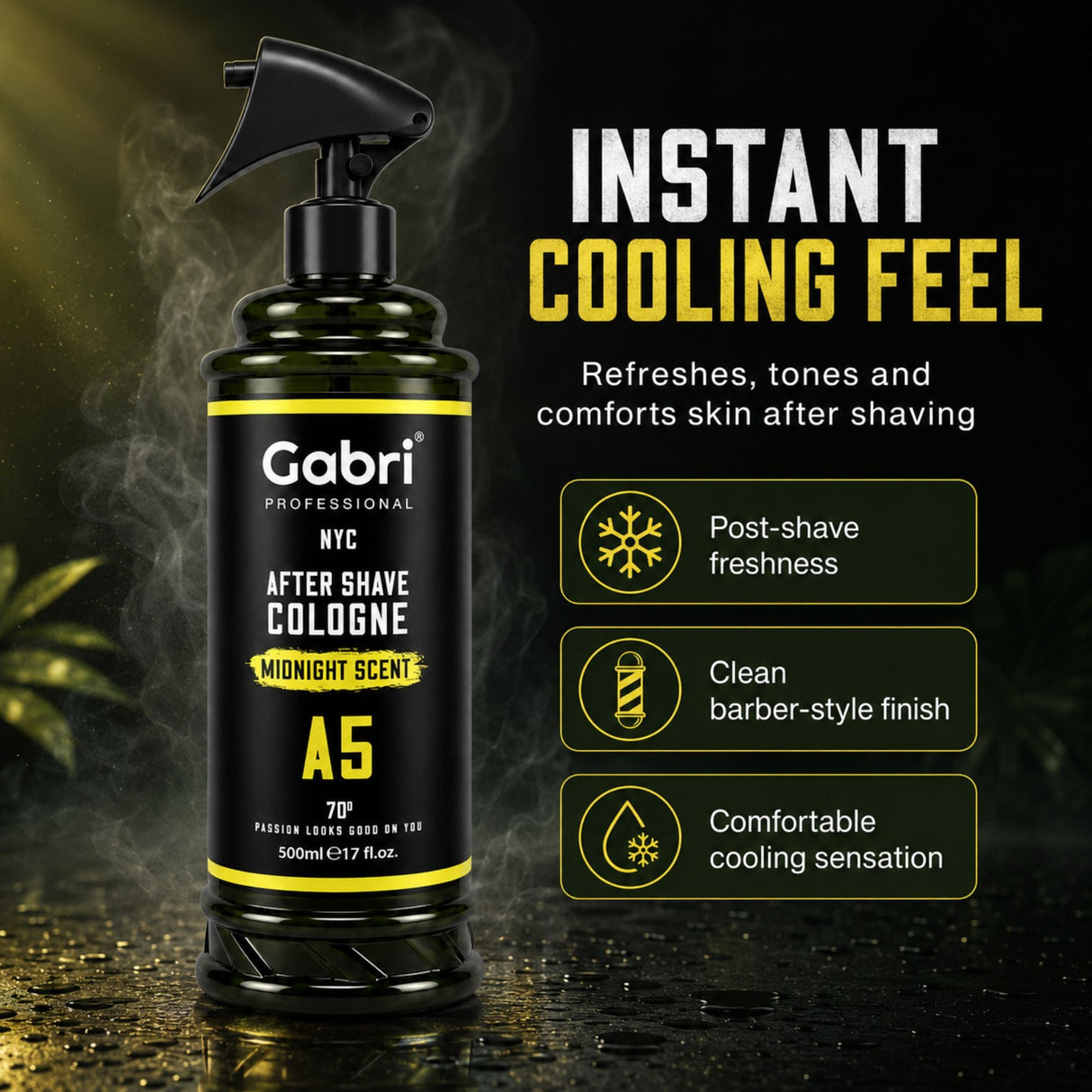 Gabri Professional - A5 After Shave Cologne Midnight Scent 500ml