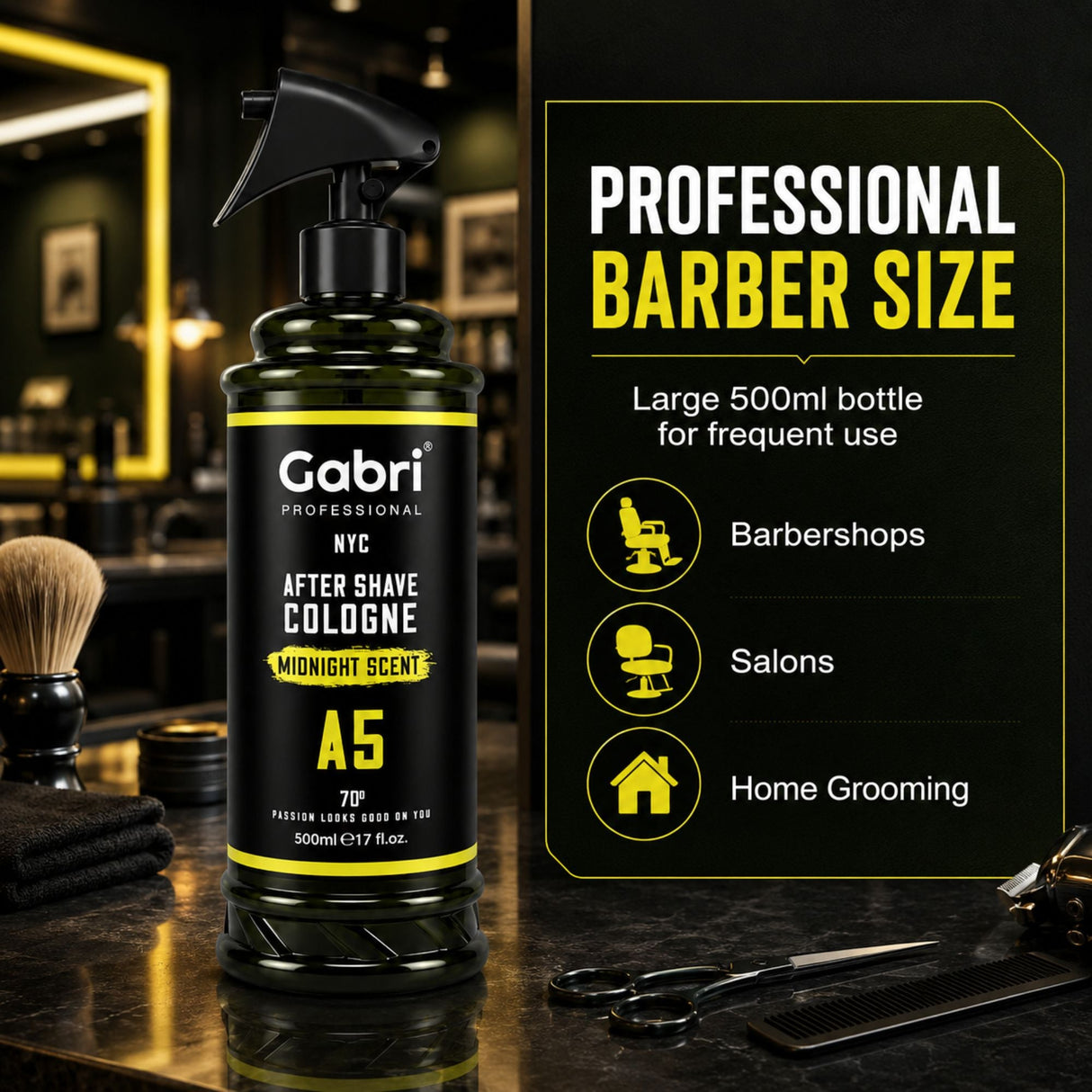 Gabri Professional - A5 After Shave Cologne Midnight Scent 500ml
