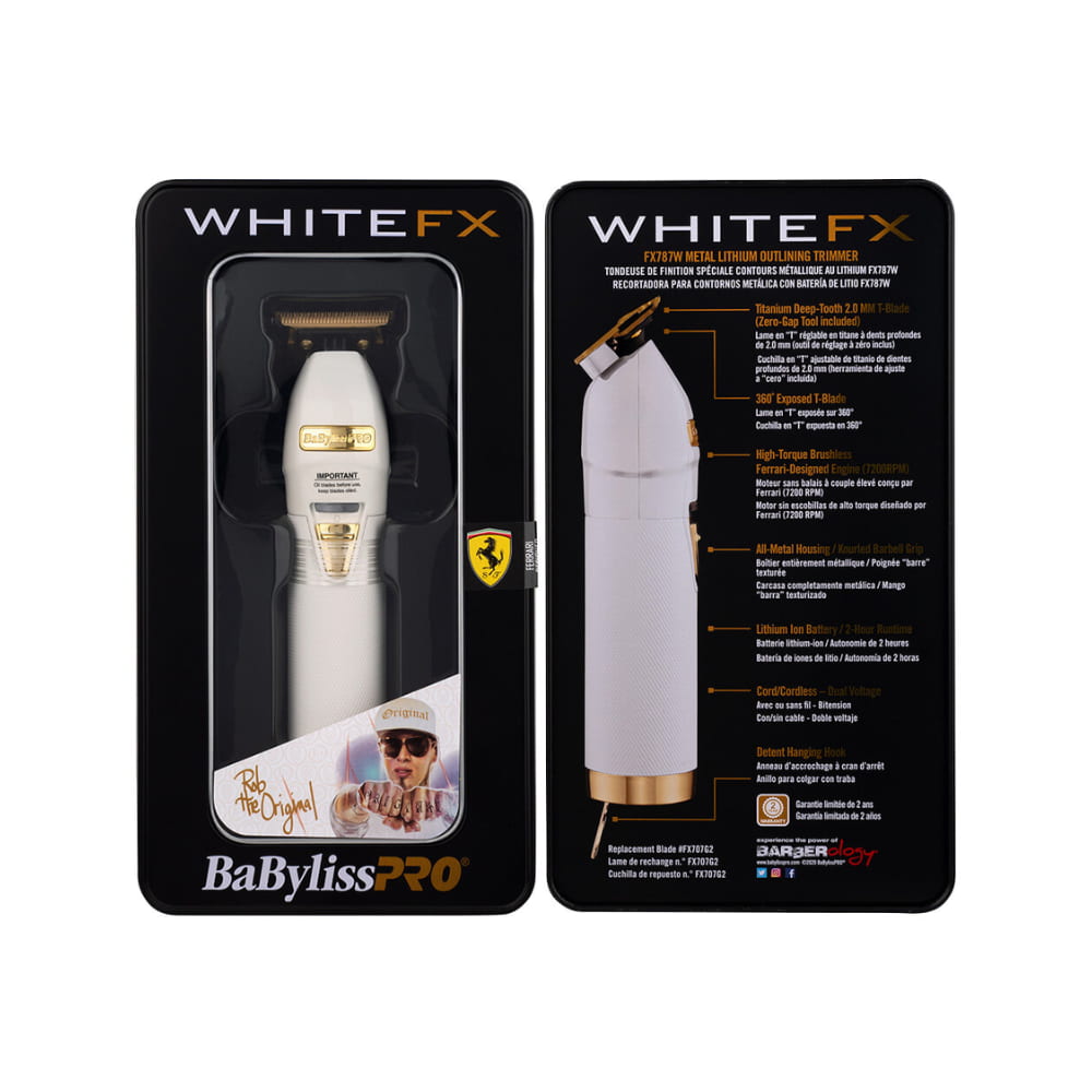 BaBylissPRO WhiteFX Skeleton Lithium Hair Trimmer | Barber Outlet