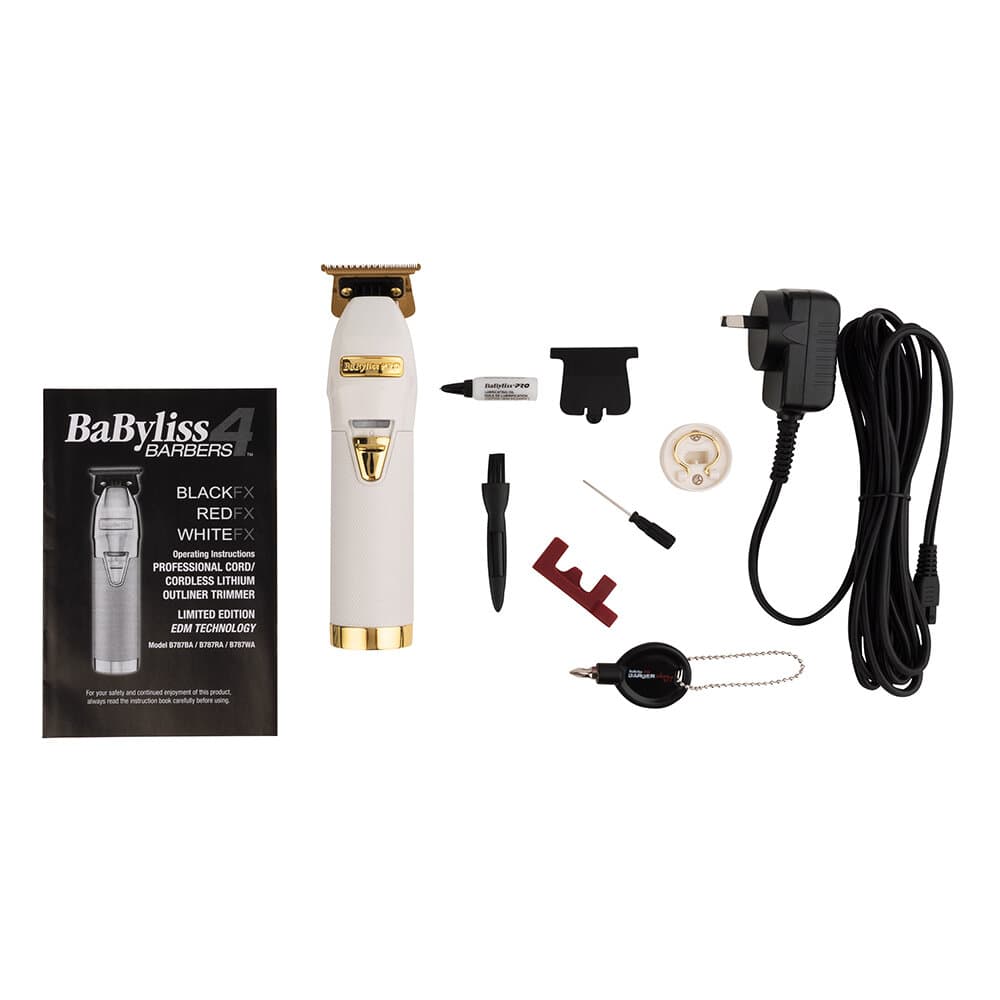 BaBylissPRO WhiteFX Skeleton Lithium Hair Trimmer | Barber Outlet