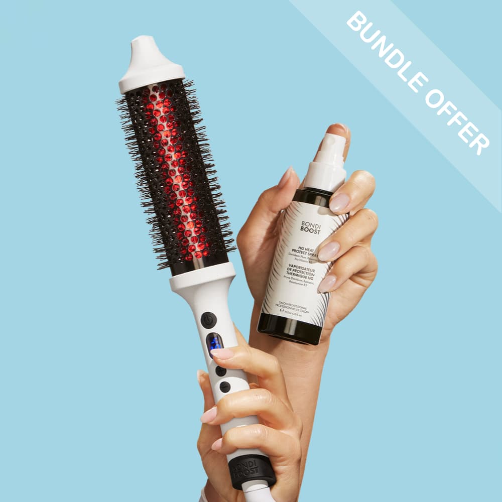 Bondi Boost Infrared Thermal Bounce Brush - Long Barrel & Heat Protectant Spray