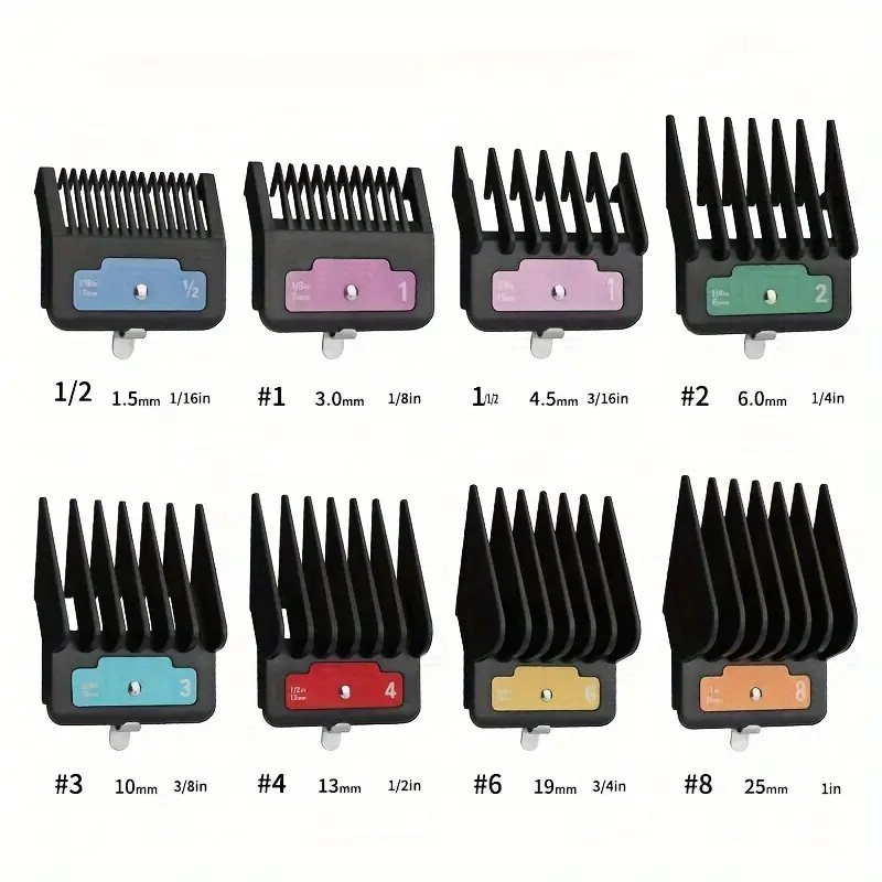 Professional Hair Clipper Color Comb - 8pcs