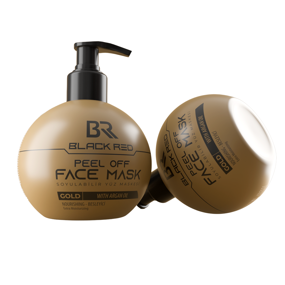 Black Red Peel Off Face Mask Gold with Argan Oil 250ml