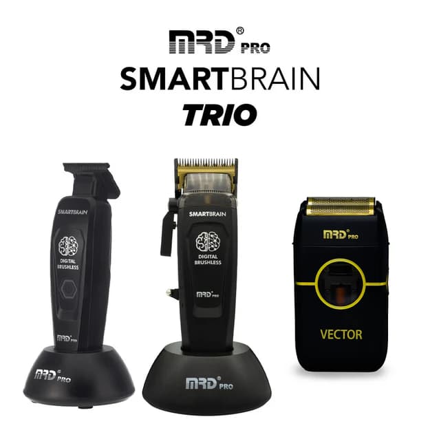 MRD Pro Smart Brain Clipper, Trimmer & Foil Shaver Trio - Black