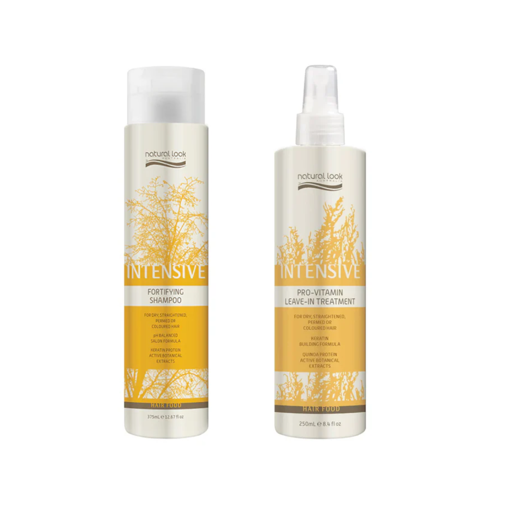 Natural Look Intensive Fortifying Shampoo 375ml & Pro-Vitamin Leave-in Treatment 250ml Bundle