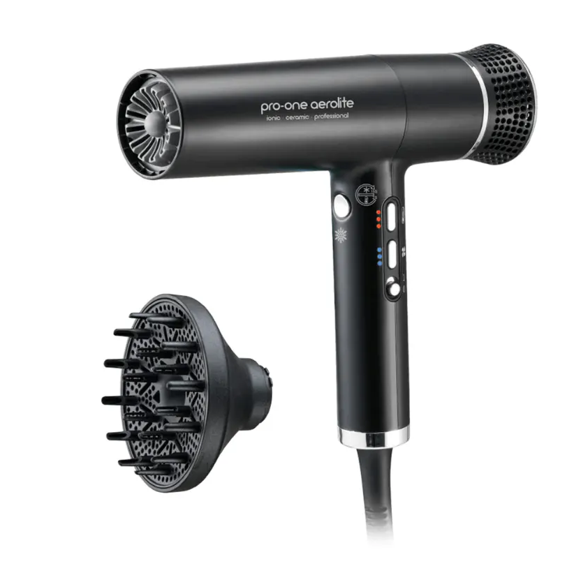 Pro-One Aerolite Hairdryer - Black | Barber Outlet