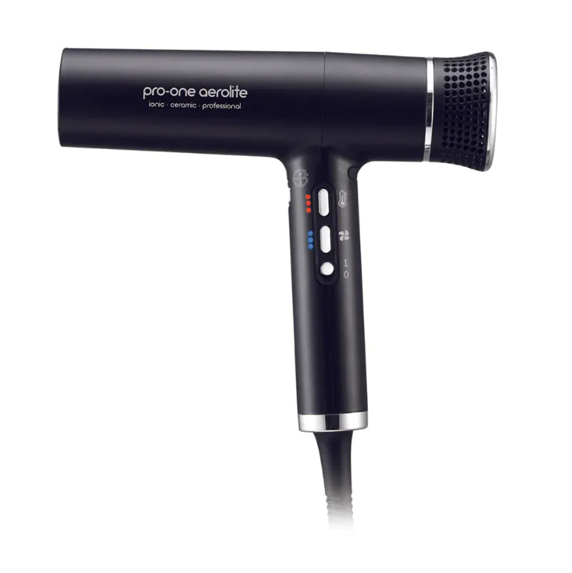 Pro-One Aerolite Hairdryer - Black | Barber Outlet