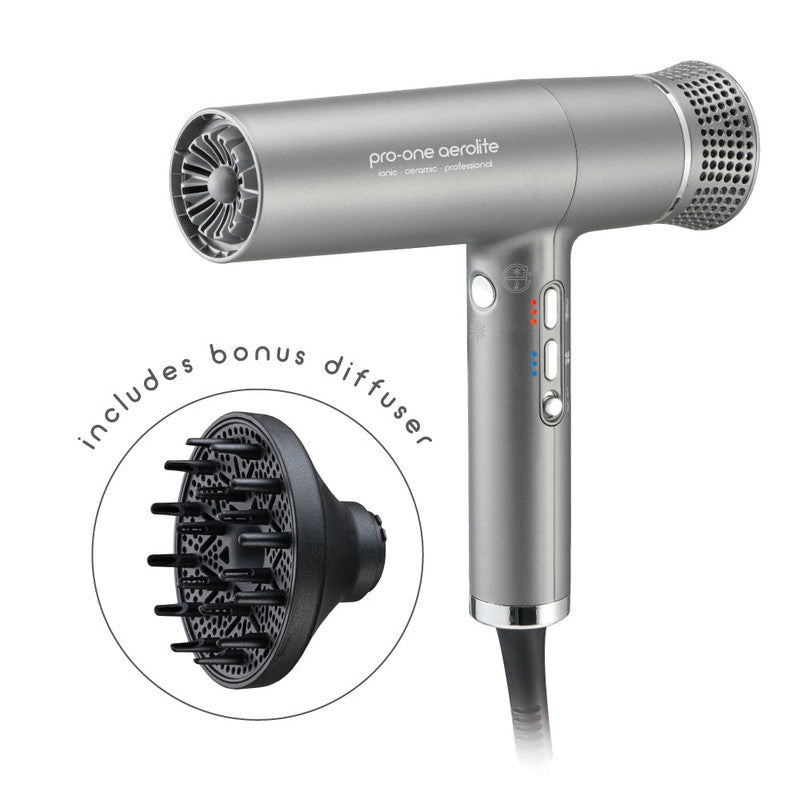 Pro-One Aerolite Hairdryer - TITANIUM | Barber Outlet