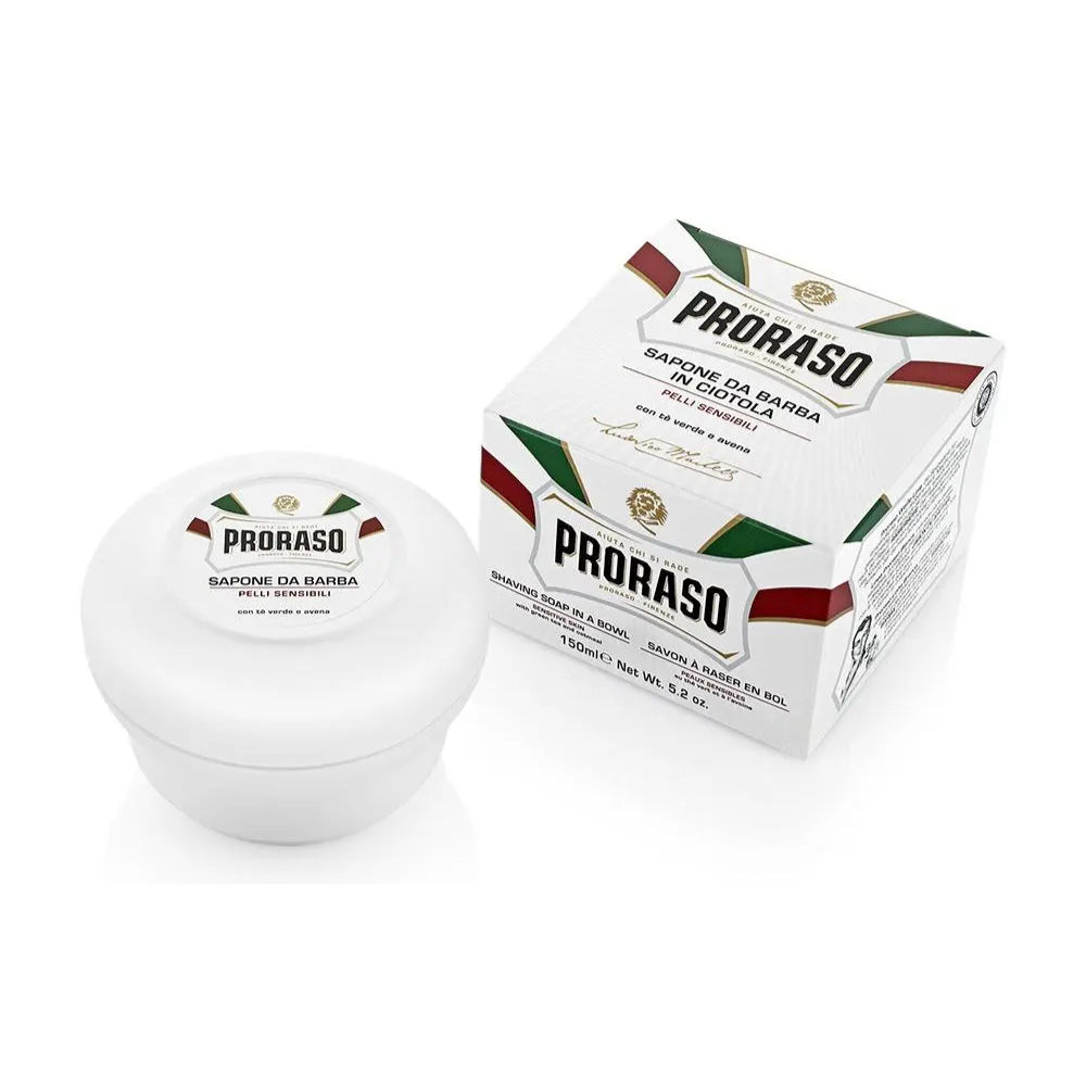 Proraso Shaving Cream Soap Bowl Aloe & Green Tea Sensitive Skin - 150ml | Barber Outlet