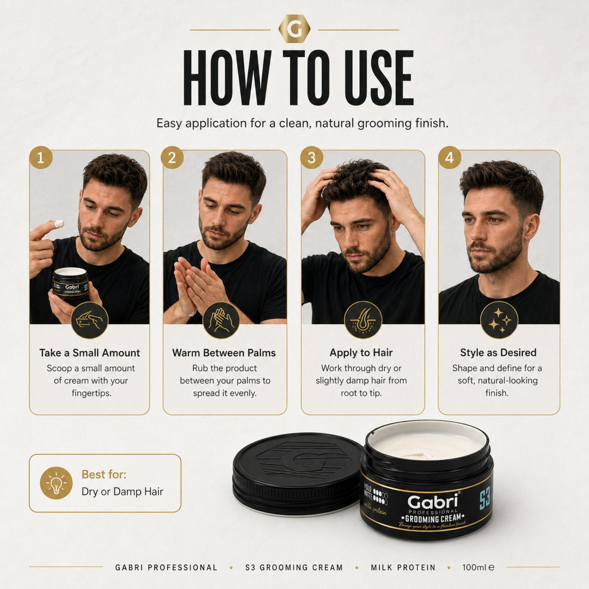 Gabri Professional - S3 Grooming Cream Milk Protein 100ml