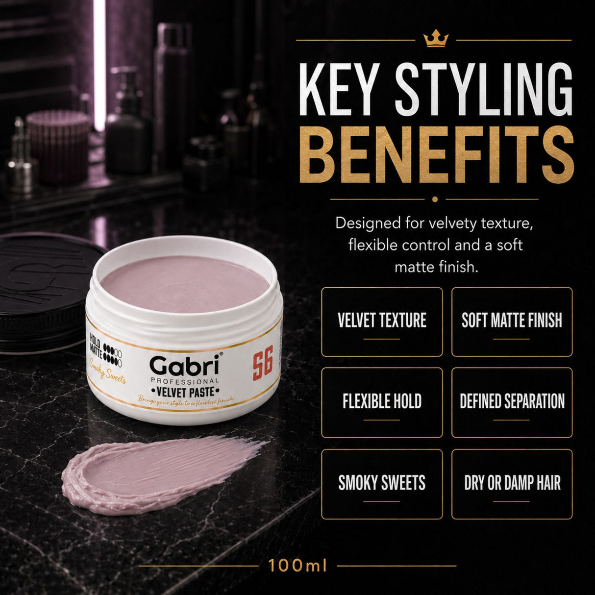 Gabri Professional - S6 Velvet Paste Smoky Sweets Matte 100ml