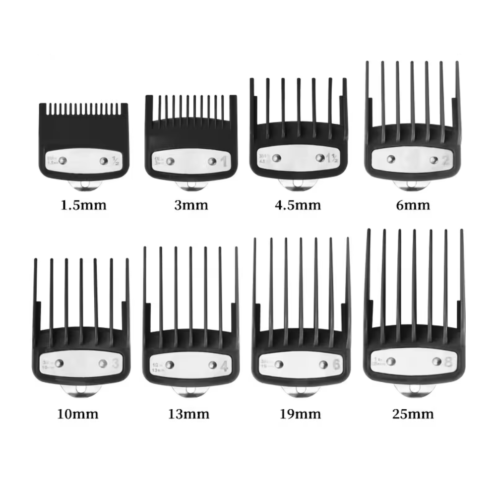 Professional Hair Clipper Comb Set - 8pcs