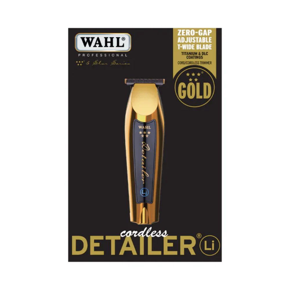Wahl Professional 5 Star Cordless Gold Detailer Trimmer | Barber Outlet