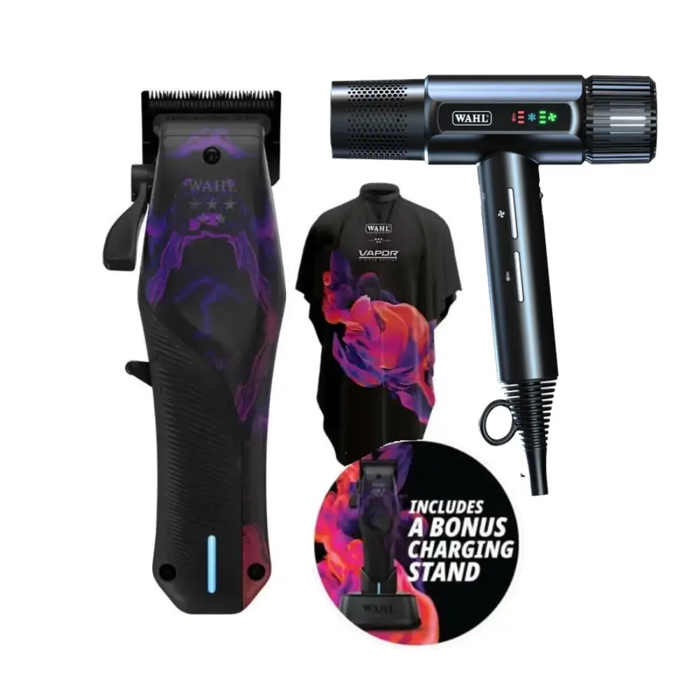 Wahl Professional 5 Star Vapor LE Cordless Clipper and Dark Vanquish Dryer