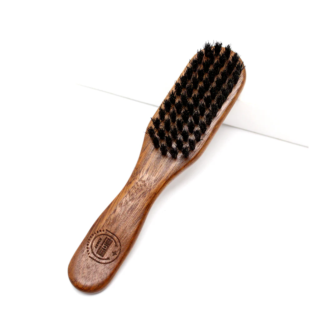 Wooden Barber Fade Brush for Hair Cutting - Boar Bristle | Barber Outlet
