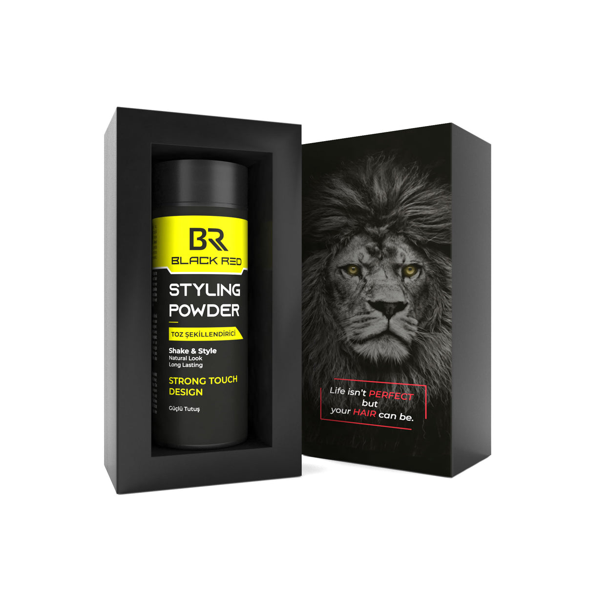 Black Red Texturising Hair Styling Powder Strong Touch 20gr | Barber Outlet