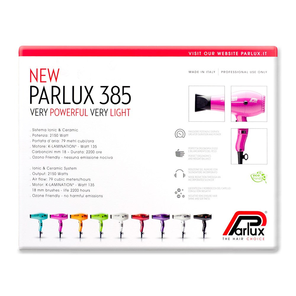 Parlux 385 Power Light Ceramic and Ionic Hair Dryer | Barber Outlet