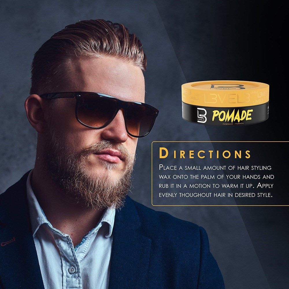 L3VEL3 Hair Styling Pomade High Shine 100g