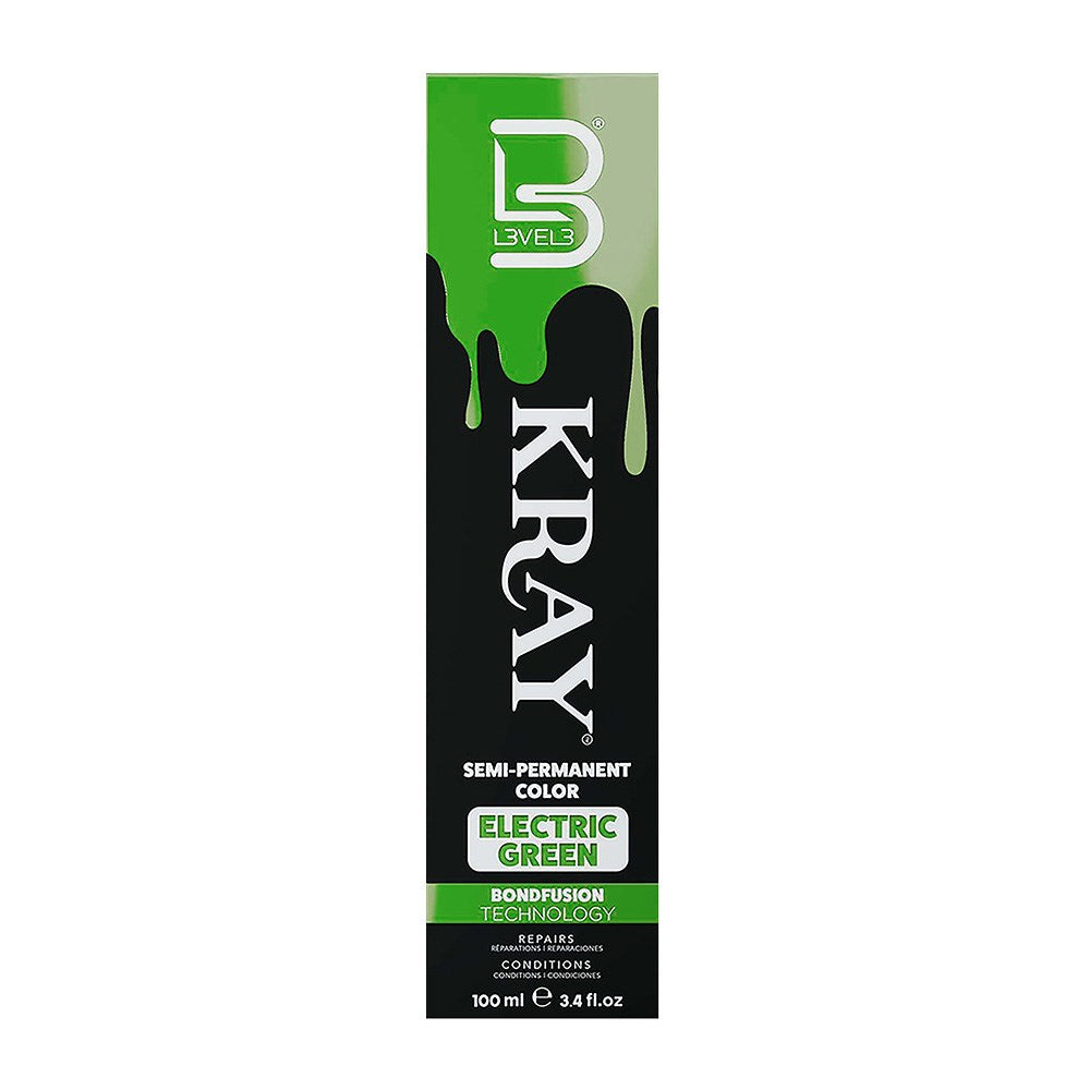 L3VEL3 Kray Semi Permanent Hair Colour Electric Green