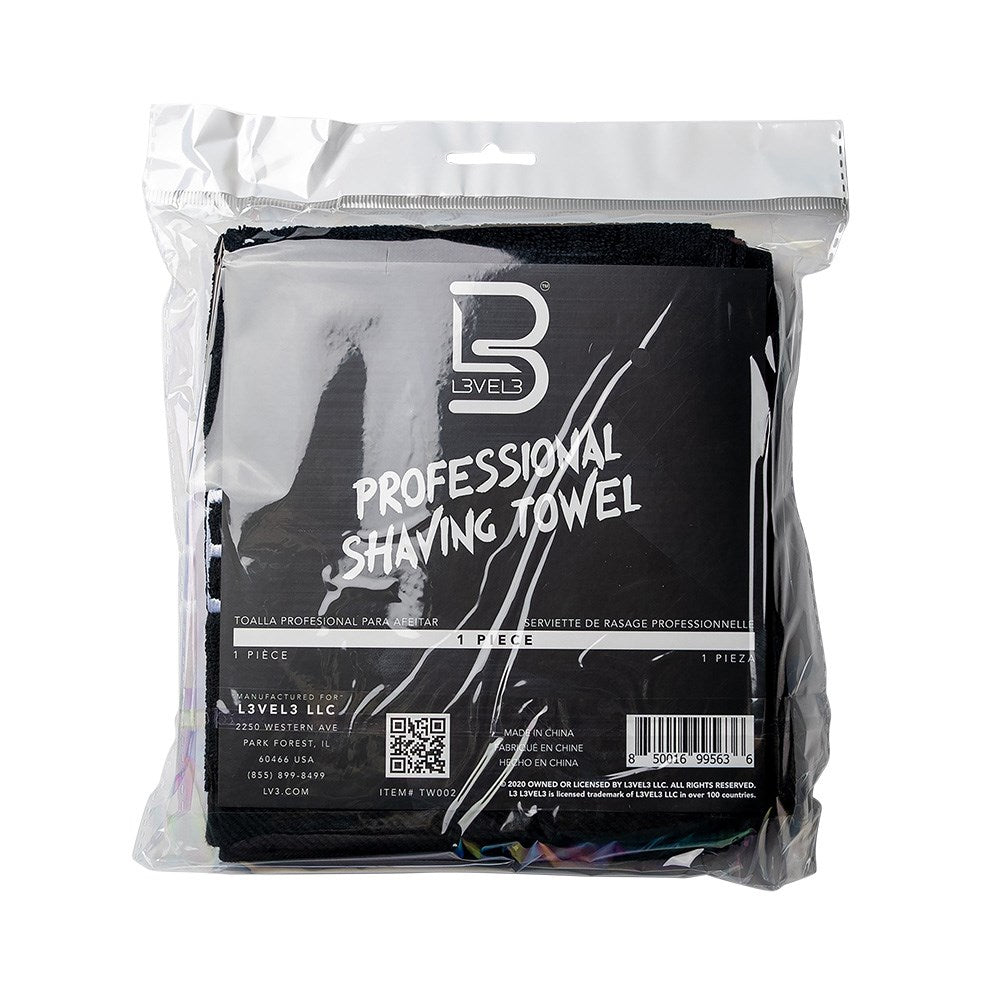 L3VEL3 Professional Shaving Towel Black