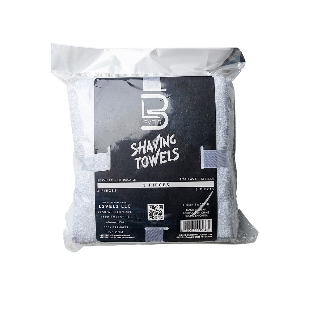 L3VEL3 Shaving Towel White 3pc