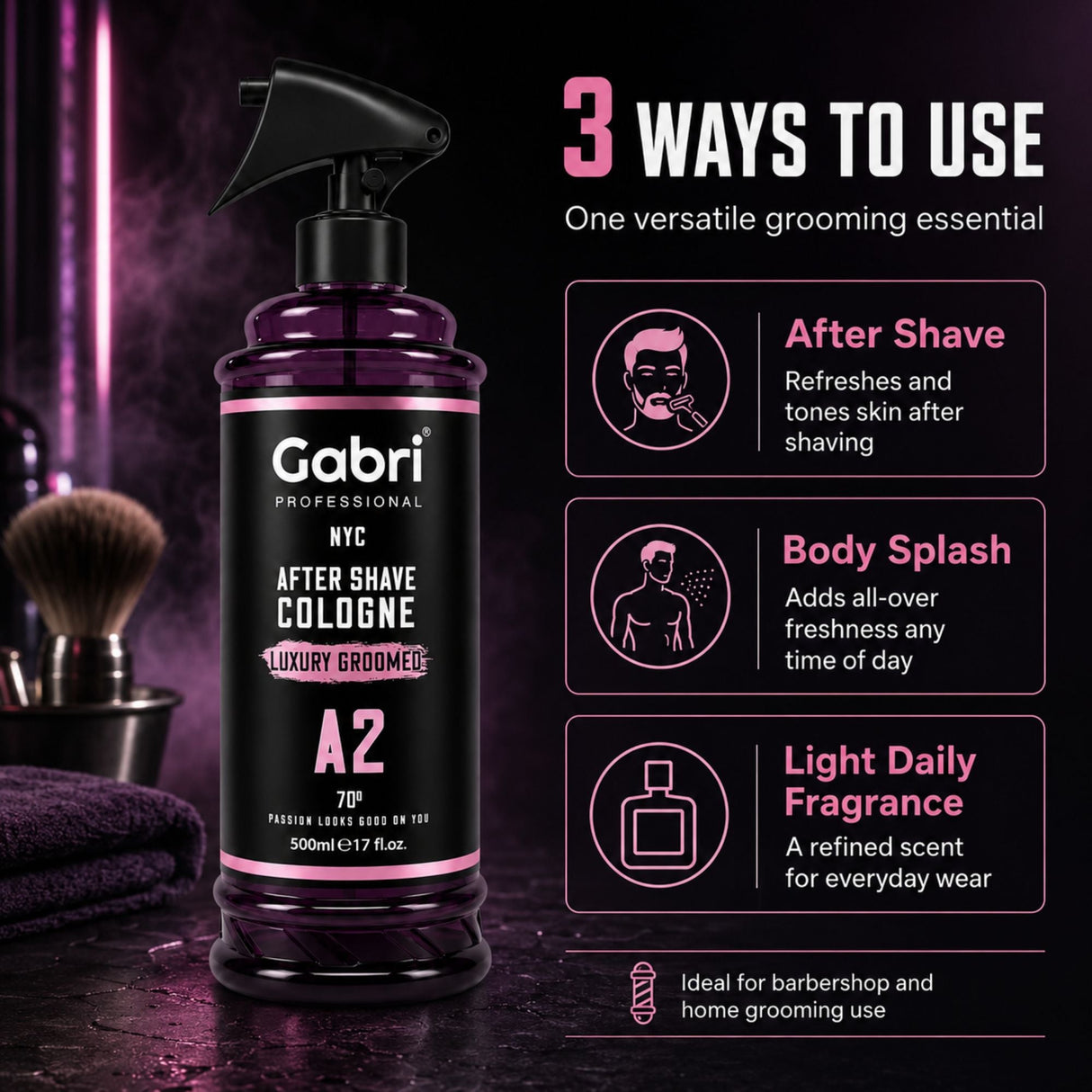 Gabri Professional - A2 After Shave Cologne Luxury Groomed 500ml