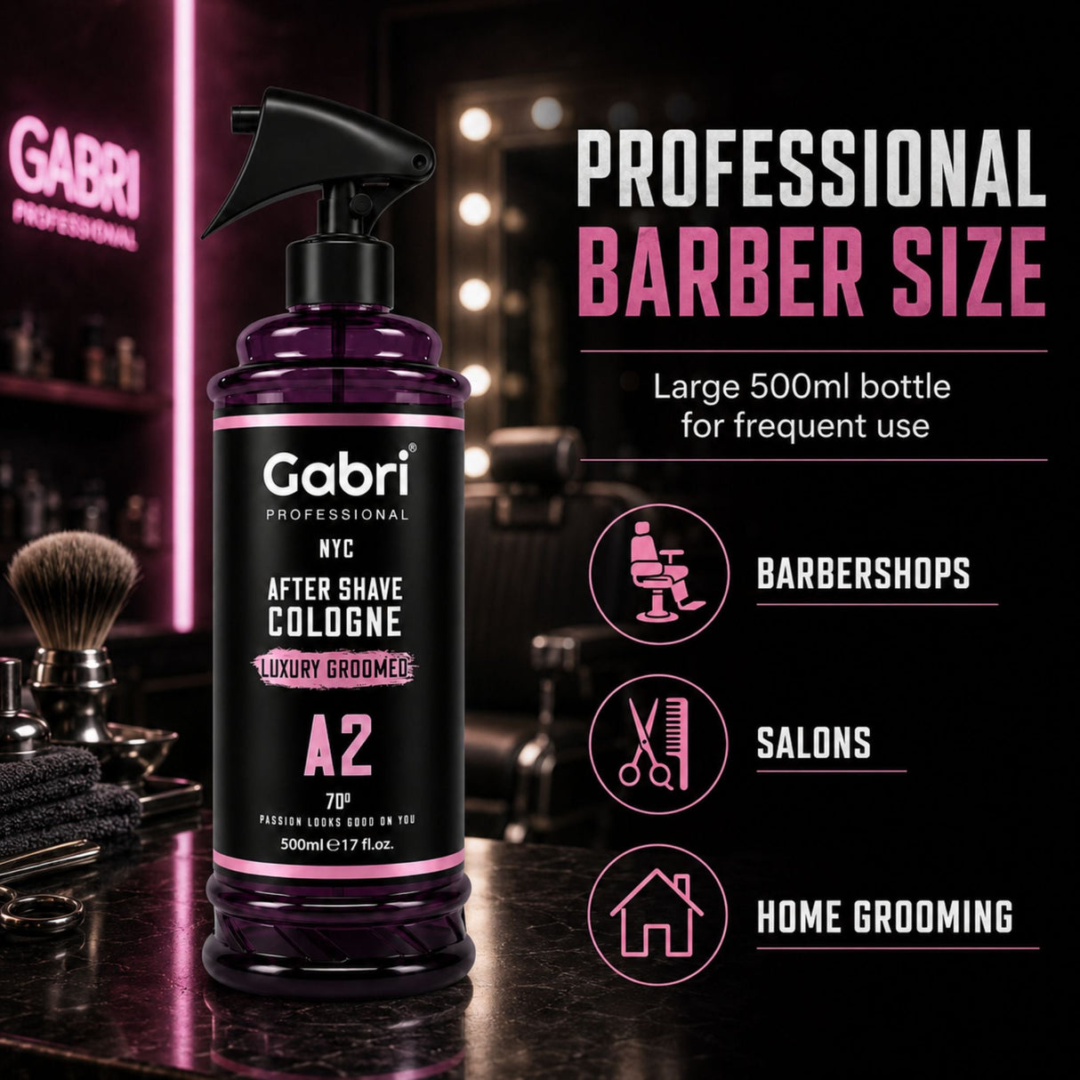 Gabri Professional - A2 After Shave Cologne Luxury Groomed 500ml