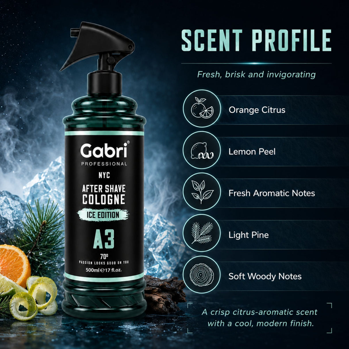 Gabri Professional - A3 After Shave Cologne Ice Edition 500ml
