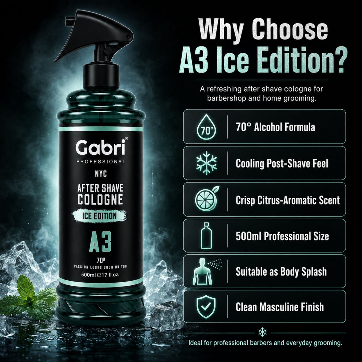 Gabri Professional - A3 After Shave Cologne Ice Edition 500ml