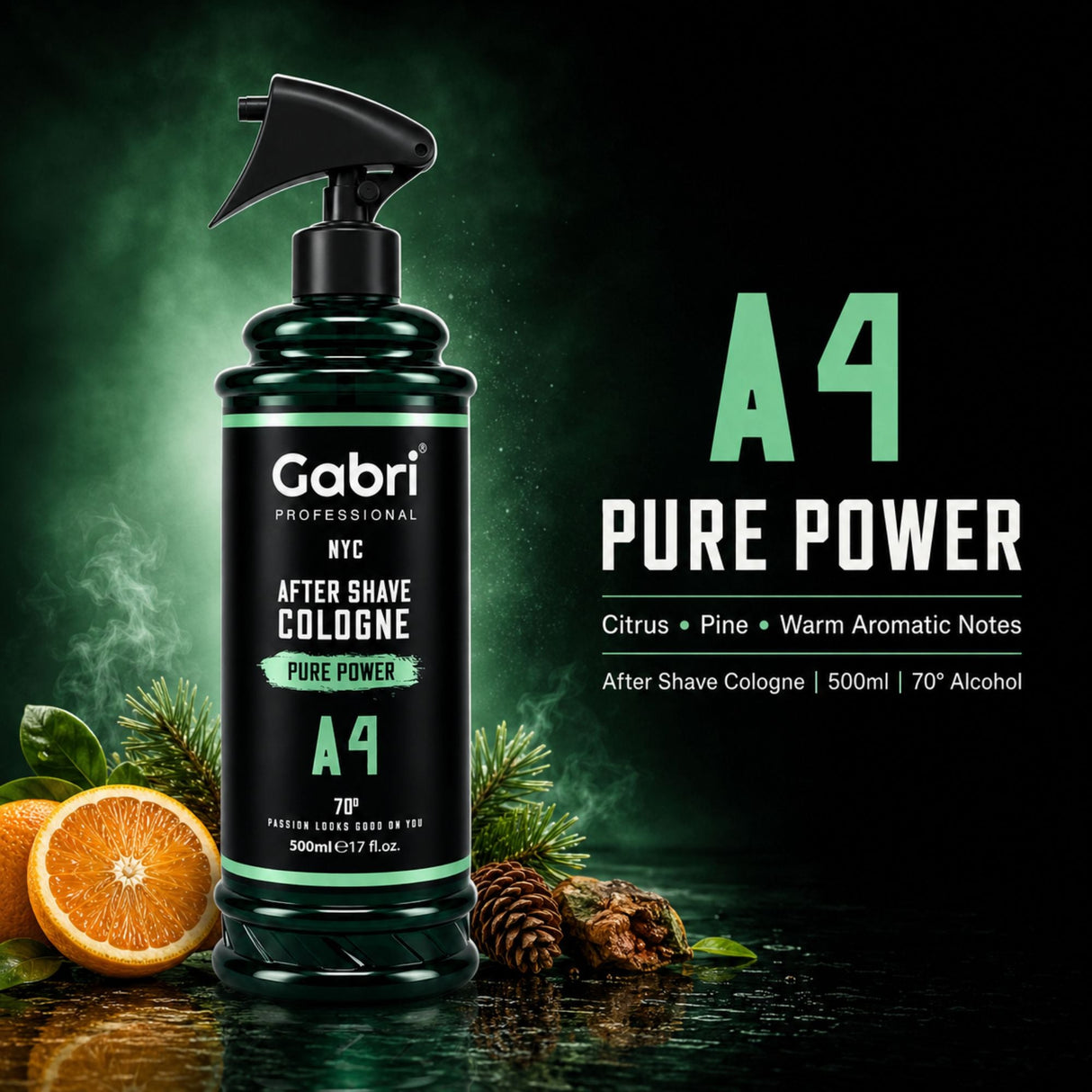Gabri Professional - A4 After Shave Cologne Pure Power 500ml