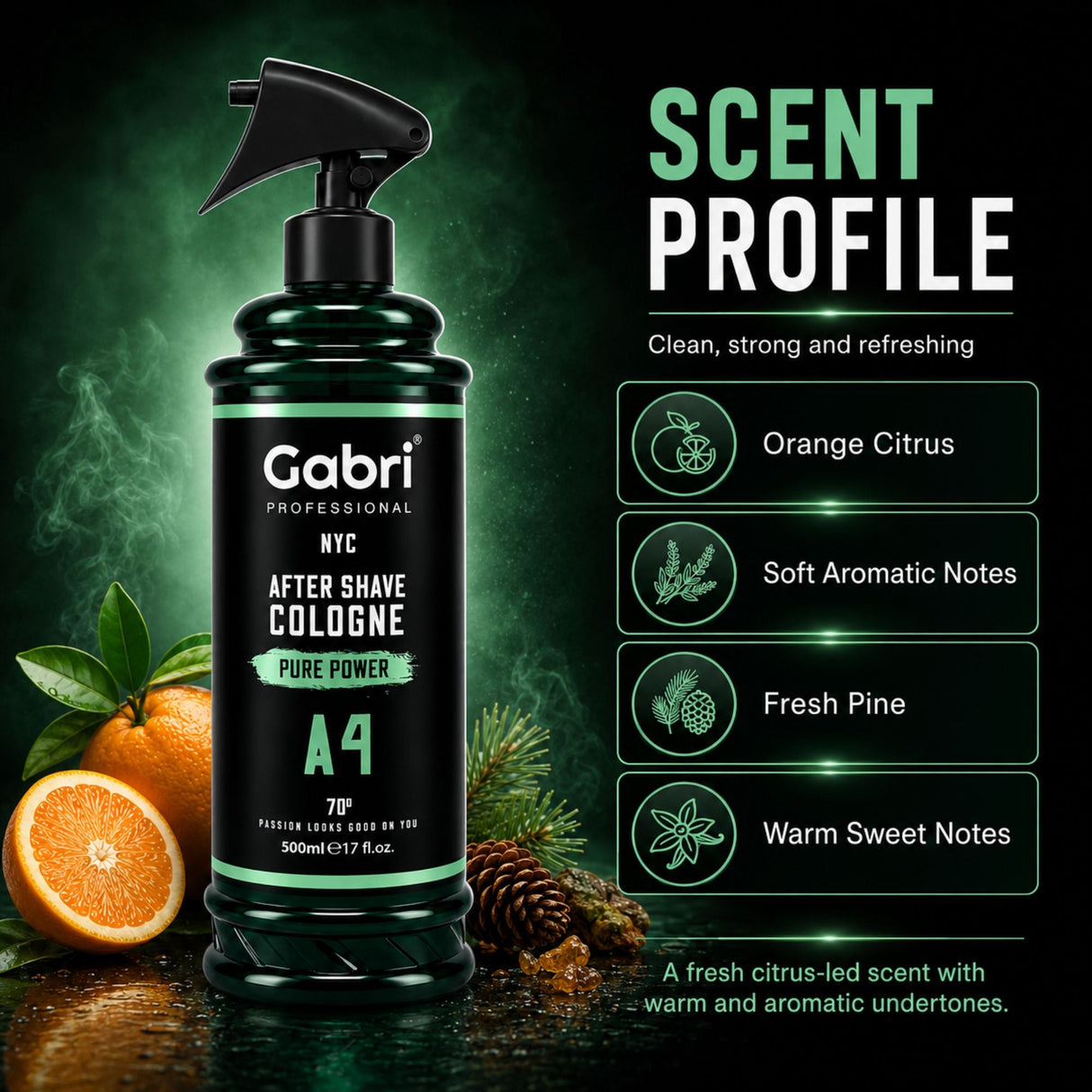 Gabri Professional - A4 After Shave Cologne Pure Power 500ml