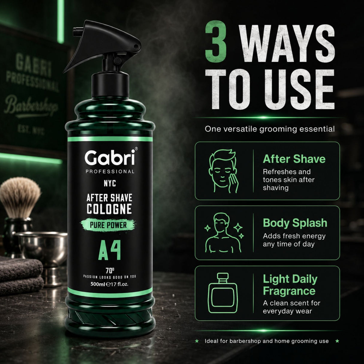 Gabri Professional - A4 After Shave Cologne Pure Power 500ml