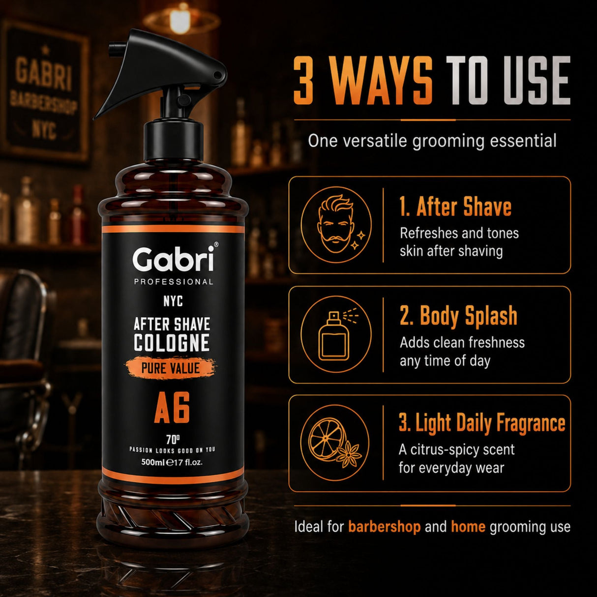 Gabri Professional - A6 After Shave Cologne Pure Value 500ml