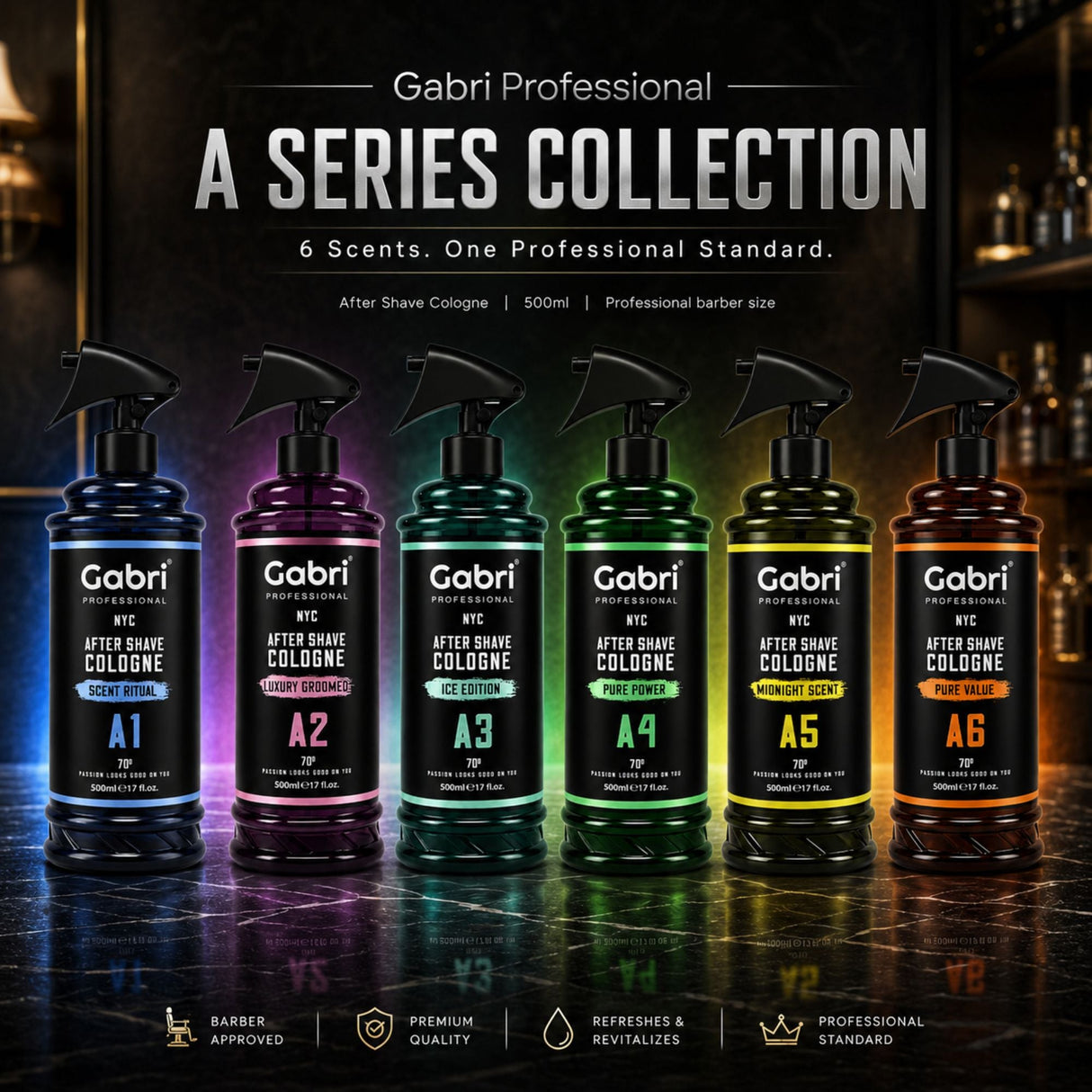 Gabri Professional - A4 After Shave Cologne Pure Power 500ml