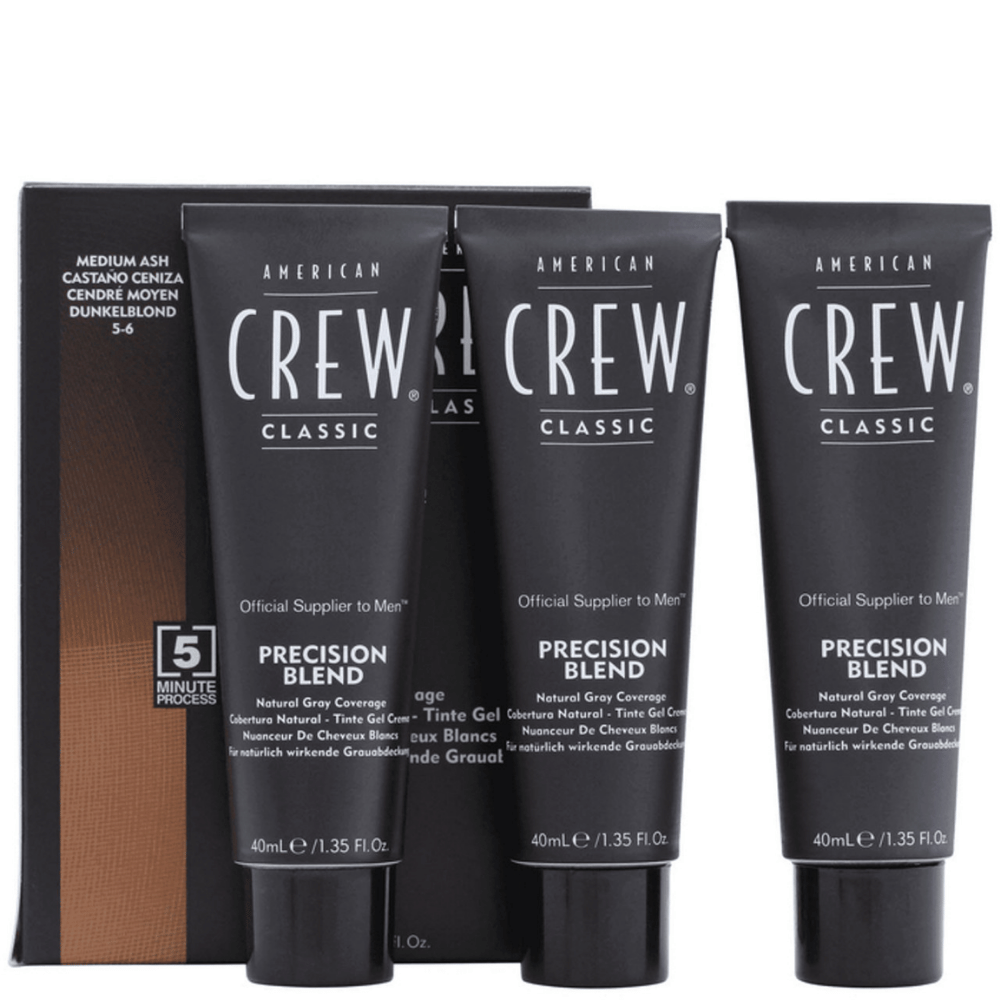 American Crew Precision Blend Hair Color 5-6 Medium Ash- 3x40ml with Developer 15VOL - Bundle