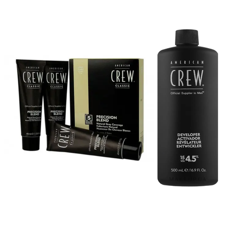 American Crew Precision Blend Light Hair Color 7-8 - 3x40ml with Developer 15VOL - Bundle | Barber Outlet