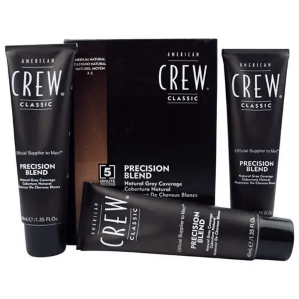 American Crew Precision Blend Hair Color 4-5 Medium Natural - 3x40ml with Developer 15VOL - Bundle