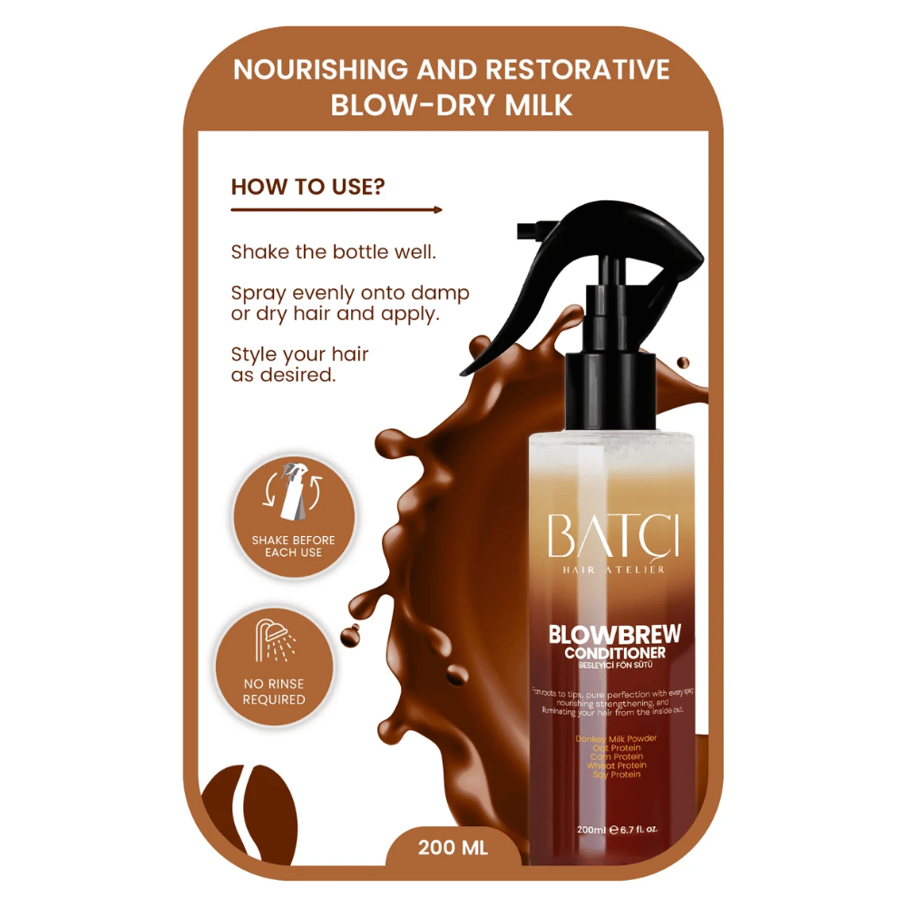 Batci BlowBrew Coffee Hair Milk - Nourishing & Protective 200 ML
