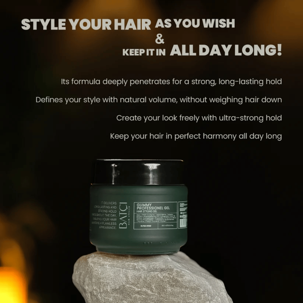 Batci Professional Hair Styling Gel - Ultra Hold & Long Lasting 300 ML