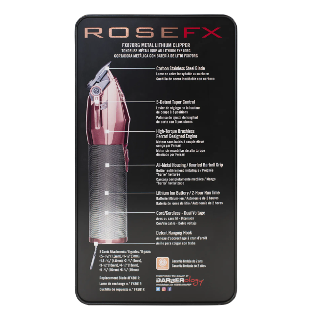 BaBylissPRO RoseFX Lithium Hair Clipper | Barber Outlet