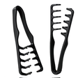 Two black hair styling tools on a white background