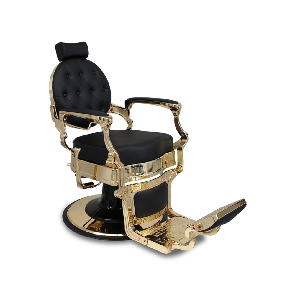 Salon & Co - Sebastian Barber Chair - Black & Gold | Barber Outlet