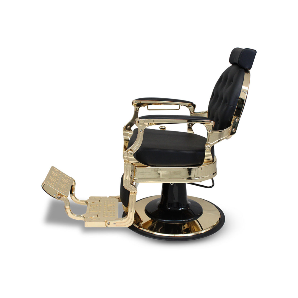 Salon & Co - Sebastian Barber Chair - Black & Gold | Barber Outlet