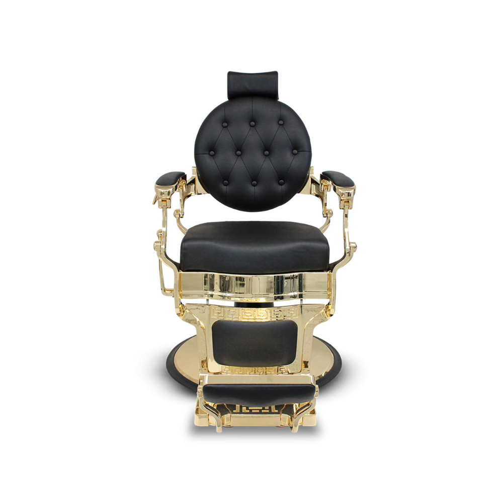 Salon & Co - Sebastian Barber Chair - Black & Gold | Barber Outlet