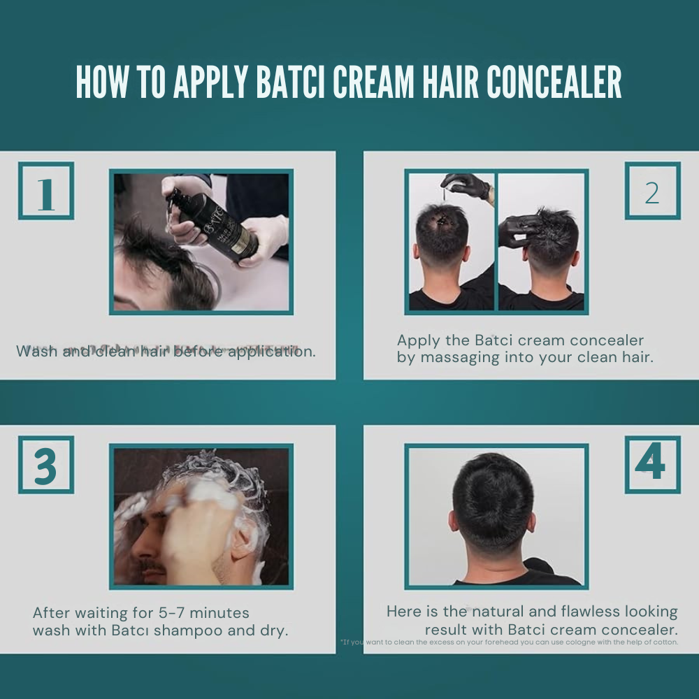 Batci Hair Concealer with Hair Care Shampoo - 500ml DUO